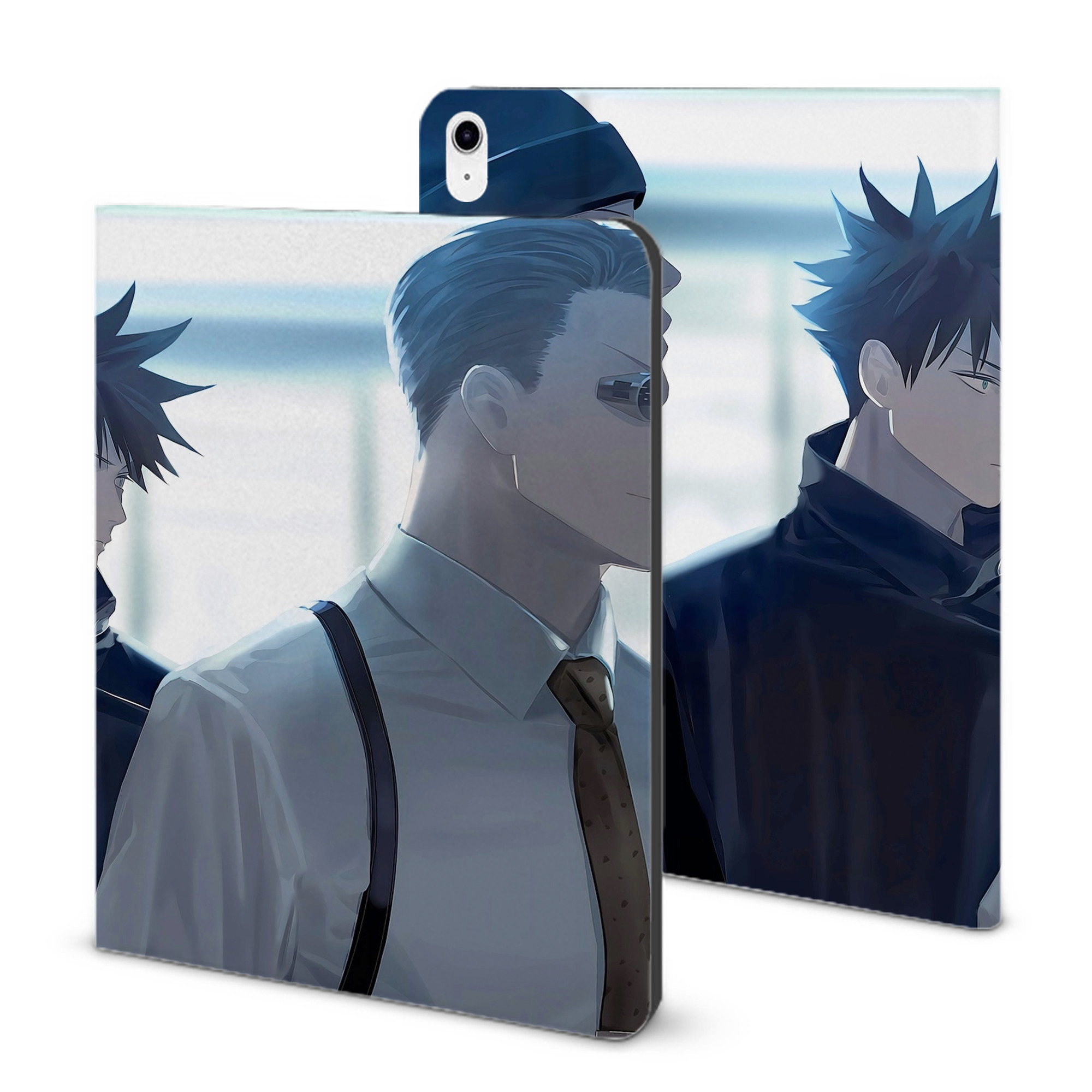 （画像用） 呪術廻戦 Jujutsu Kaisen IPad ケース ブック型 PUレザー TPU 耐衝撃 軽量 薄型 ペン収納なし 全面保護 IPad 各モデル対応